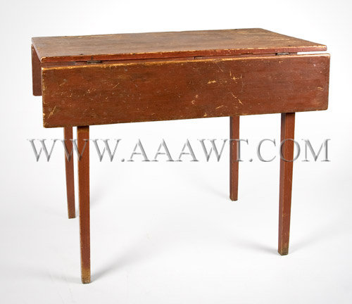 Country Pembroke Table
New Hampshire
Old Red Paint, white pine
Circa 1810, entire view